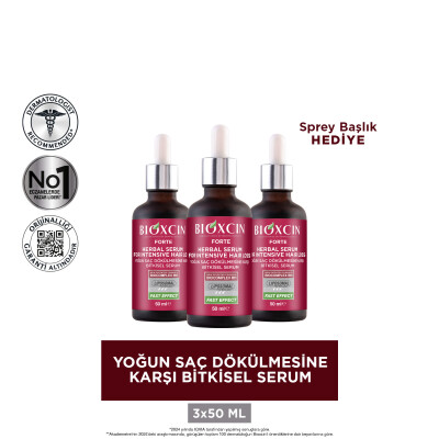 Bioxcin Forte Yoğun Saç Dökülmesine Karşı Bitkisel Serum 3x50ml - 2
