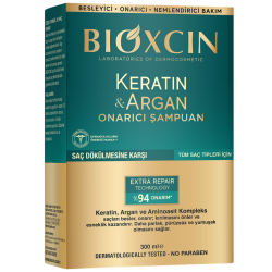 Bioxcin Keratin & Argan Onarıcı Şampuan 300 ml - Yıpranmış ve Hasar Görmüş Saçlar - Bioxcin