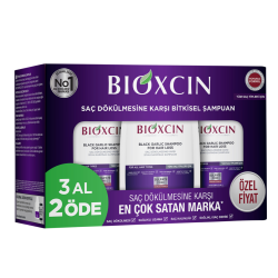 Bioxcin Saç Dökülmesine Karşı Siyah Sarımsak Şampuanı 300 ml 3 al 2 öde - Bioxcin