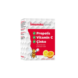 Imuneks Propolis Vitamin C Çinko içeren Takviye Edici Gıda 20 Efervesan Tablet - Imuneks