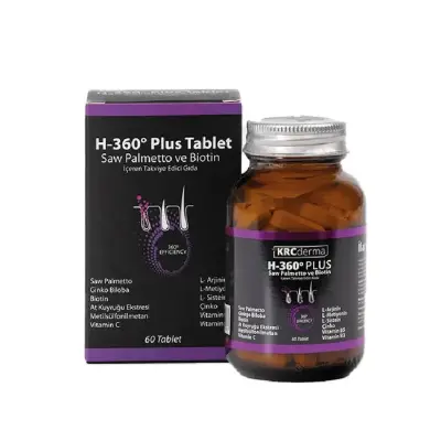 KRC Derma Hair 360 Plus Saw Palmetto ve Biotin 60 Tablet - 1