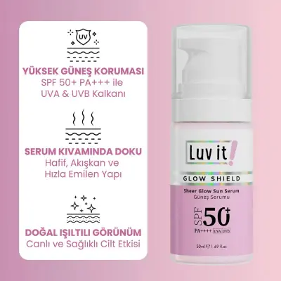 Luv it! Glow Shield Sheer Glow SPF50+ Güneş Serumu 50 ml - 3