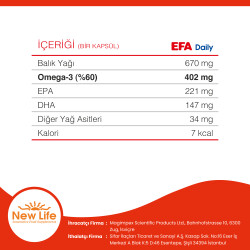 New Life Efa Daily Günlük Omega 3 670 mg 30 Kapsül - 9