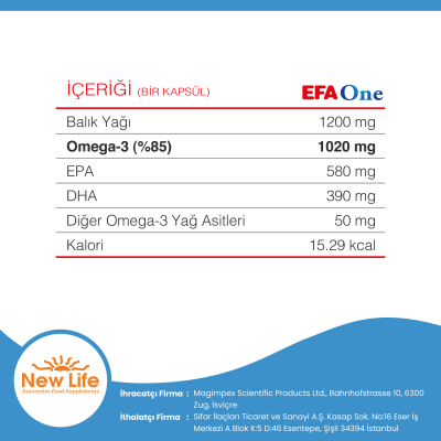 New Life Efa One Omega 3 45 Kapsül - 9