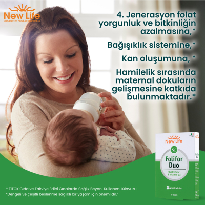 New Life Folifor Duo Vitamin D3 ve Quatrefolic 30 Tablet - 4