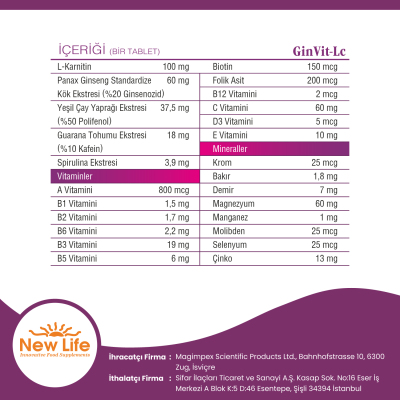 New Life GinVit-Lc 30 Tablet - 3