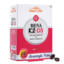 New Life Mena K2+D3 Takviye Edici Gıda 60 Kapsül - New Life