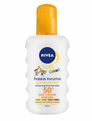 Nivea Sun Kids Hassas Koruma Spf 50+ 200 ml Çocuklar İçin Güneş Spreyi - 1