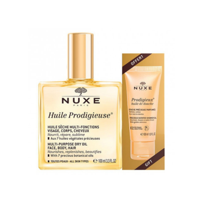 Nuxe Huile Prodigieuse Çok Amaçlı Kuru Yağ 100 ml + Duş Jeli 30 ml - 1