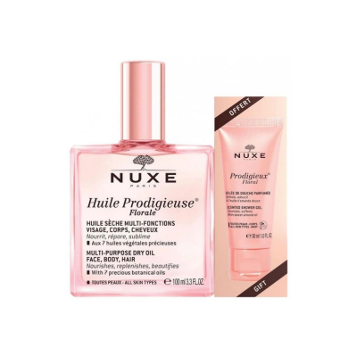 Nuxe Huile Prodigieuse Florale Çok Amaçlı Kuru Yağ 100 ml + Duş Jeli 30 ml - 1