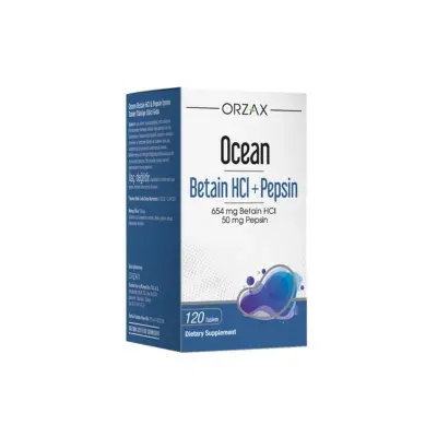Orzax Ocean Betain HCL + Pepsin 120 Tablet - 1