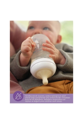 Philips Avent SCY903/21 Doğal Tepkili Pp Mavi Biberon 1+ Ay 260 ml - 6
