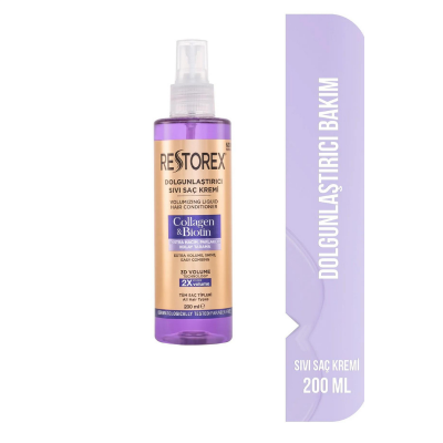 Restorex Collagen & Biotin Dolgunlaştırıcı Sıvı Saç Kremi 200 ml - 1