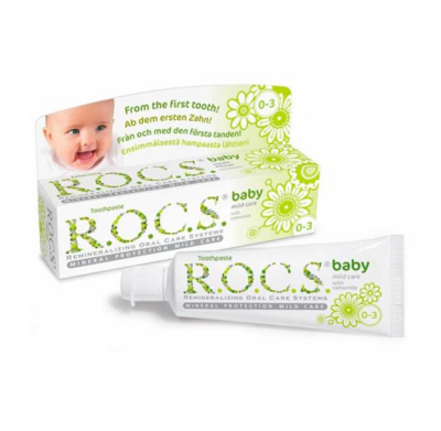 Rocs Baby 0-3 Yaş Papatya Özlü Yutulabilen Macun 35ml - 1