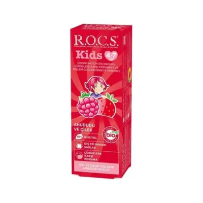 ROCS Kids 4-7 Yaş Meyveli Çocuk Diş Macunu 35ml (Ahududulu-Çilekli) - 1