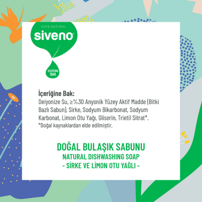 Siveno Doğal Bulaşık Sabunu 500 ml - 4