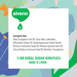 Siveno Doğal Dudak Koruyucu Nane & Limon 6 g - 8