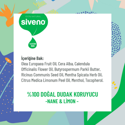 Siveno Doğal Dudak Koruyucu Nane & Limon 6 g - 3