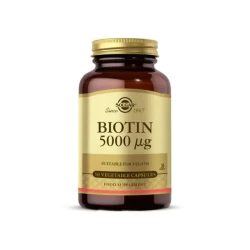 Solgar Biotin 5000 mcg 50 Bitkisel Kapsül - Solgar