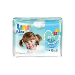 Uni Baby Aktif Islak Mendil 3'lü 156 Yaprak 24 Ay+ - Uni Baby 