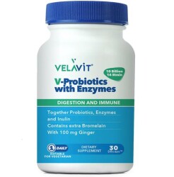 Velavit V-Probiotics Enzymes Takviye Edici Gıda 30 Kapsül - 2