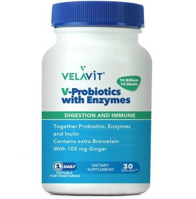 Velavit V-Probiotics Enzymes Takviye Edici Gıda 30 Kapsül - 2