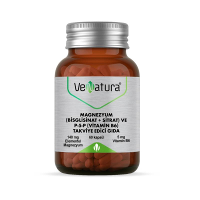 Venatura Magnezyum(Bisglisinat+Sitrat) ve P5P (Vitamin B6) 60 Kapsül - 2