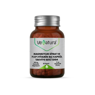 VeNatura Magnezyum Sitrat ve P-5-P (Vitamin B6) 90 Kapsül - 1