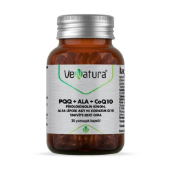 Venatura PQQ+ALA+CoQ10 Pirolokinolin Kinon, Alfa Lipoik Asit ve Koenzim Q10 30 Kapsül - VeNatura