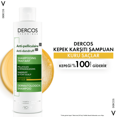 Vichy Dercos Anti-Dandruff 200 ml Kuru Saçlar İçin Kepek Şampuanı - 11