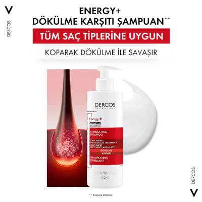 Vichy Dercos Energising Saç Dökülmesine Karşı Şampuan 400 ml - 11