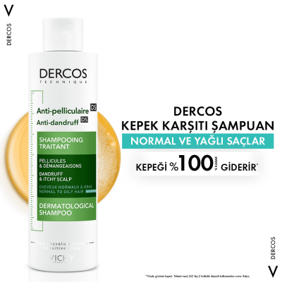Vichy Dercos Kepek Karşıtı Şampuan 200 ml Normal ve Yağlı Saçlar - 11