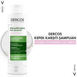 Vichy Dercos Sensitive 200 ml Hassas ve Kaşıntılı Saçlar için Kepek Karşıtı Şampuan - 11