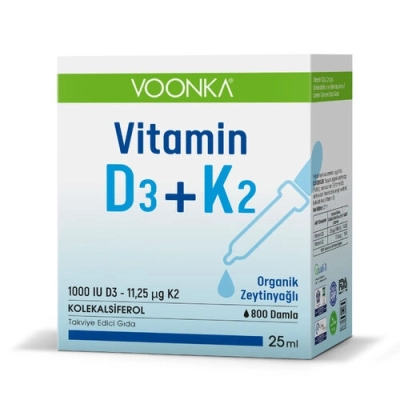 Voonka Vitamin D3+ K2 Takviye Edici Gıda 25 ml - 2