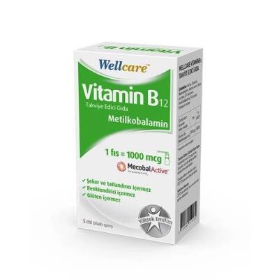 Wellcare Vitamin B12 Takviye Edici Gıda 5 ml - 2