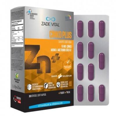 Zade Vital Çinko Plus Takviye Edici Gıda 30 Kapsül - 2