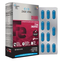 Zade Vital Demir ve Prebiyotik İçerikli Takviye Edici Gıda 30 Kapsül - Zade Vital